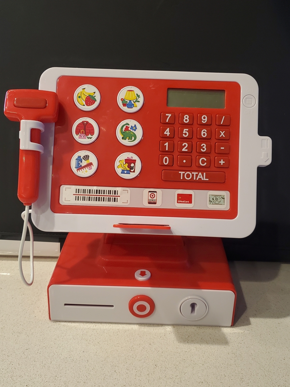 Target Red and White Play Cash Register with Scanner
